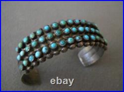 OLD Southwestern Native American Turquoise Sterling Silver Bracelet 26g small