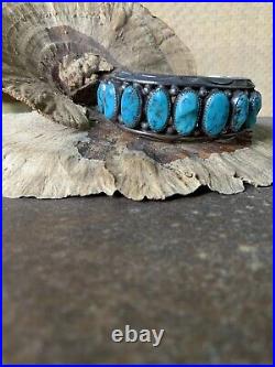 ORVILLE TSINNIE CUFF 13 CHUNKY TURQUOISE HEAVY 132g STERLING SILVER UNISEX