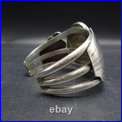 Old BLUE-GREEN TURQUOISE Webbed Matrix SterlingSilver Cuff BRACELET Vintage PAWN