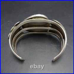 Old BLUE-GREEN TURQUOISE Webbed Matrix SterlingSilver Cuff BRACELET Vintage PAWN