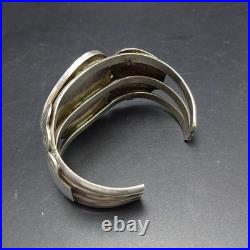 Old BLUE-GREEN TURQUOISE Webbed Matrix SterlingSilver Cuff BRACELET Vintage PAWN