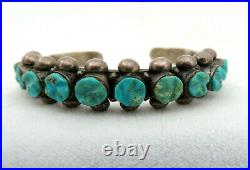 Old Pawn Native American Navajo Sterling Silver & Turquoise Bracelet