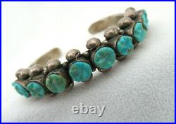 Old Pawn Native American Navajo Sterling Silver & Turquoise Bracelet