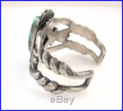 Old Pawn Navajo Handmade Solid 925 Sterling Silver Turquoise Cuff Bracelet J LX