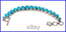 Old Pawn Navajo Handmade Sterling Silver Blue Ridge Turquoise Bracelet