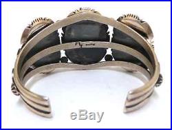 Old Pawn Navajo Handmade Sterling Silver Royston Turquoise Bracelet Signed MT