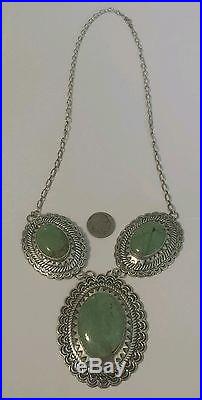 Old Pawn Navajo Royston Turquoise & Sterling Silver Concho Necklace 2672 G