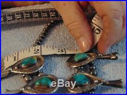 Old Pawn Navajo Squash Blossom With Royal Blue Turquoise, Sterling, Signed C. T. E