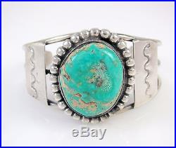 Old Pawn Navajo Sterling Silver & High Grade Turquoise Cuff Bracelet RS AX