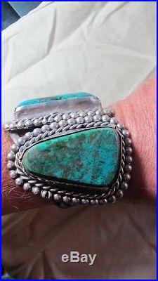 Old Pawn Navajo Sterling Silver Natural Blue Green Royston Turquoise Bracelet