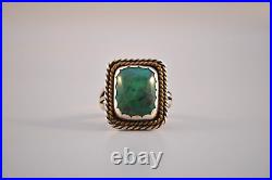 Old Pawn Navajo Sterling Silver Ring Turquoise Size 12