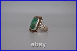 Old Pawn Navajo Sterling Silver Ring Turquoise Size 12