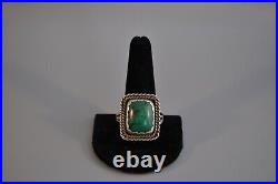 Old Pawn Navajo Sterling Silver Ring Turquoise Size 12