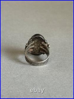 Old Pawn Navajo Sterling Silver and Turquoise Ring. Size 5 1/4