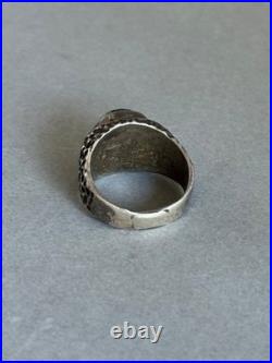 Old Pawn Navajo Sterling Silver and Turquoise Ring. Size 8