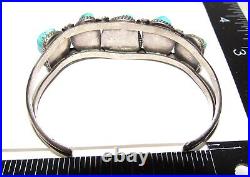 Old Pawn Navajo Turquoise Cuff Bracelet Sterling Silver Native American