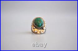 Old Pawn Navajo sterling Silver Turquoise Ring Size 8 1/2