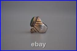 Old Pawn Navajo sterling Silver Turquoise Ring Size 8 1/2