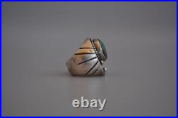 Old Pawn Navajo sterling Silver Turquoise Ring Size 8 1/2