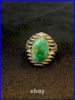 Old Pawn Ring Size 10 Sterling Silver Royston Turquoise Navajo #67
