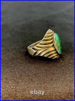 Old Pawn Ring Size 10 Sterling Silver Royston Turquoise Navajo #67