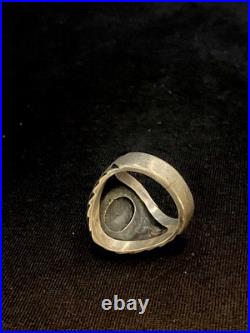 Old Pawn Ring Size 10 Sterling Silver Royston Turquoise Navajo #67