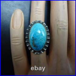 Old VINTAGE 1960s 1970s ROBINS EGG BLUE TURQUOISE Sterling Silver RING size 5 Old VINTAGE 1960s 1970s ROBINS EGG BLUE TURQUOISE Sterling Silver RING size 5