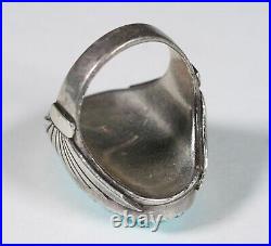 Old Zuni Sterling Silver& Turquoise Ring-Signed-Native American- Robert Leekya
