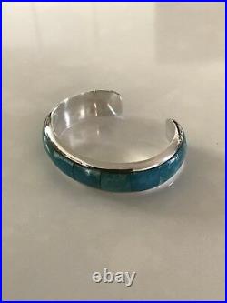 Orlando Crespin Santo Domingo Sterling Silver Turquoise Cuff Bracelet