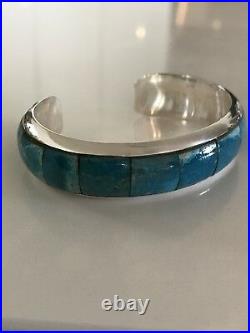Orlando Crespin Santo Domingo Sterling Silver Turquoise Cuff Bracelet