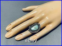 Outstanding Vintage Navajo 8 Turquoise Sterling Silver Ring