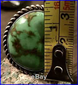 PERRY SHORTY Navajo Sterling Gem Grade Carico Lake Turquoise Ring 21+G Size 11.5
