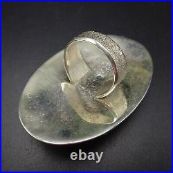 PHILANDER BEGAY Tufa Cast Sterling Silver CORAL TURQUOISE Spider Web RING sz 13
