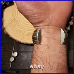 P. BENALLY Sterling Signed Navajo Indian Southwestern Silver Cuff with Turquoise