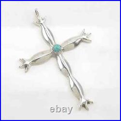 Pendant Native American Turquoise Cross Sterling Silver