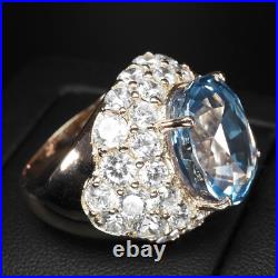 Pristine Ocean Blue Aquamarine Oval 15.05Ct 925 Sterling Silver Handmade Rings Pristine Ocean Blue Aquamarine Oval 15.05Ct 925 Sterling Silver Handmade Rings