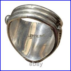 Private Collection Navajo 1950s Sterling Silver Nevada Blue Turquoise Ringsz12