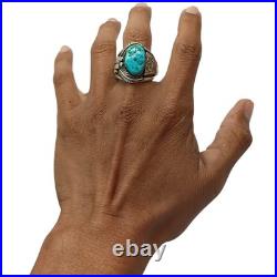 Private Collection Navajo 1950s Sterling Silver Nevada Blue Turquoise Ringsz12