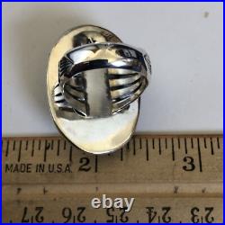 Purple Mojave Turquoise Sterling Silver Ring TBYRD Navajo Avin Joe sz 8.5 R0074