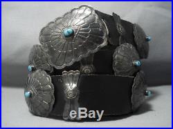 Quality Vintage Navajo Sterling Silver Turquoise Concho Belt Old Pawn