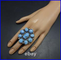 RANDALL ENDITO Navajo GOLDEN HILLS TURQUOISE CLUSTER Sterling Silver RING size 7 RANDALL ENDITO Navajo GOLDEN HILLS TURQUOISE CLUSTER Sterling Silver RING size 7