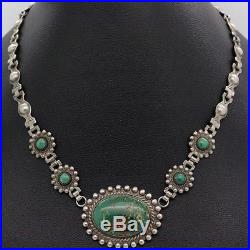 RARE Native American Navajo Sterling Silver Turquoise Concho 15.5 Necklace RTG
