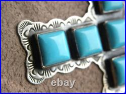ROCKI Gorman Sterling Silver Turquoise Cross Pendant KC Cook $750 ROCKI Gorman Sterling Silver Turquoise Cross Pendant KC Cook $750