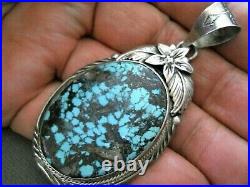 ROIE JAQUE Southwestern Native American Indian Turquoise Sterling Silver Pendant