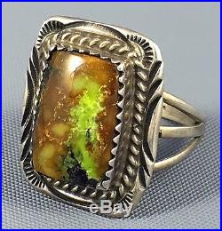 RaRe Navajo BILLY SLIM Sterling Silver GEM GRADE DAMELE Turquoise Ring Sz 7.5