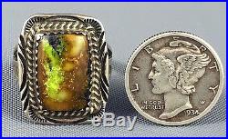 RaRe Navajo BILLY SLIM Sterling Silver GEM GRADE DAMELE Turquoise Ring Sz 7.5