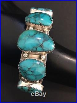 Rare Native American Sterling Silver Turquoise Bracelet (P)