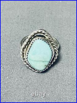 Rare Vintage Navajo Carico Lake Turquoise Sterling Silver Ring Old