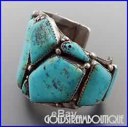 Ray Fierro Navajo Sterling Silver American Turquoise Huge Heavy Cuff Bracelet