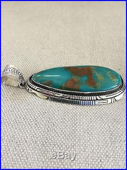 Red Mountain Turquoise in Sterling Silver Pendant by G. Spencer